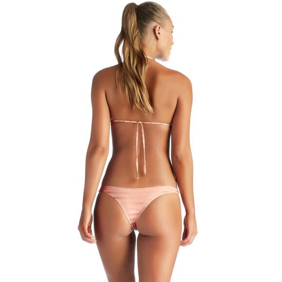 NWT Vitamin A blush pink & stripe triangle bikini top & reversible bottom set, 4 - Picture 2 of 11